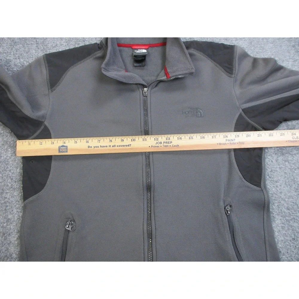 The North Face Jacket Mens Medium Gray TKA Stealth Full Zip Fleece Colorblock